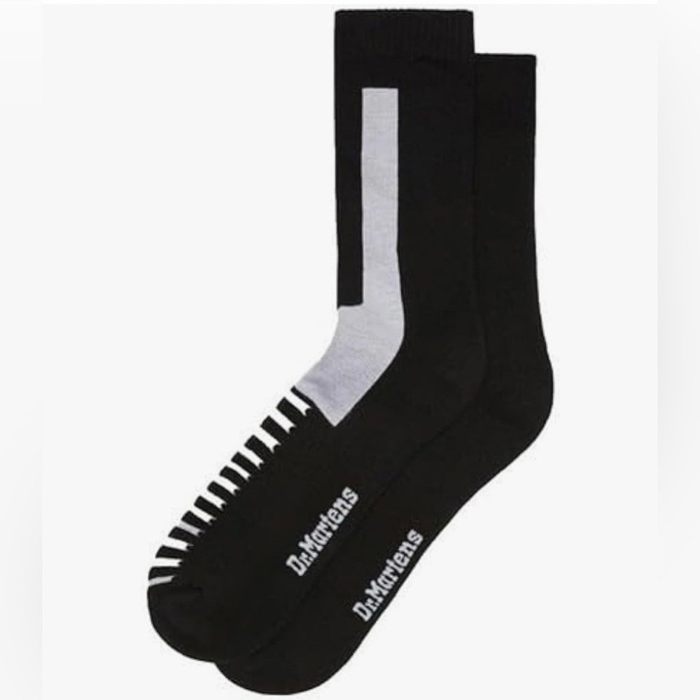 🆕 Dr. Martens Double Doc Socks Black White M/L Boot Socks